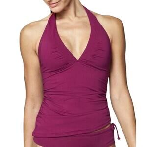 Athleta Shirrendipity Halter Tankini Swim Top in Exotic Fuchsia Size Small